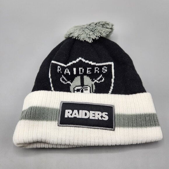 LA Oakland Raiders Budweiser NFL Beanie Toque Hat w Pom Pom NEW One Size - Picture 1 of 3